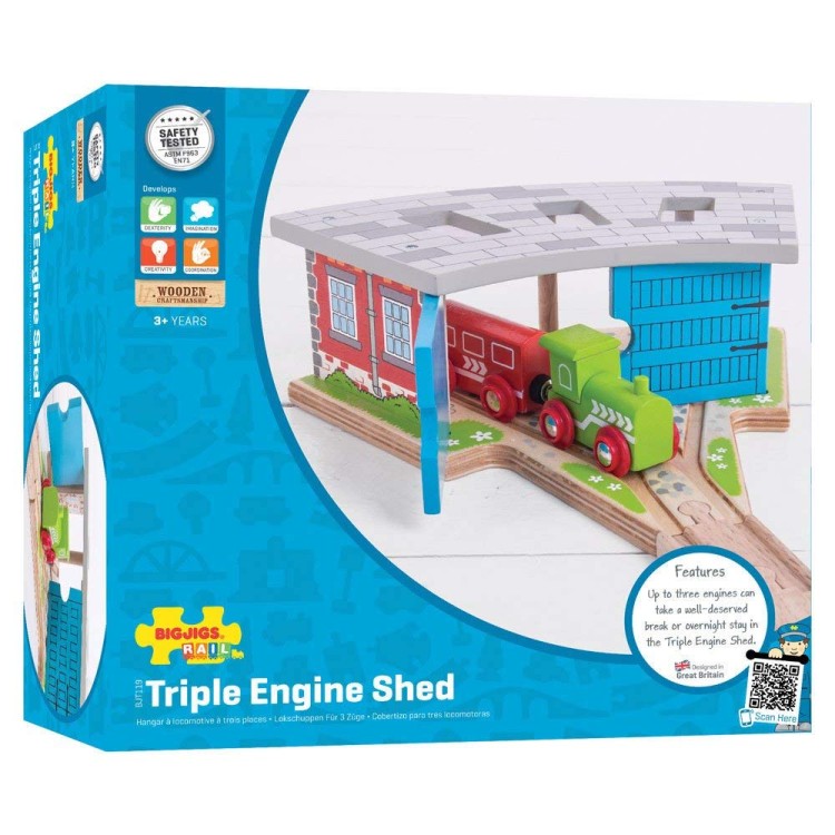 Bigjigs Rail - Triple Engine Shed  BJT119