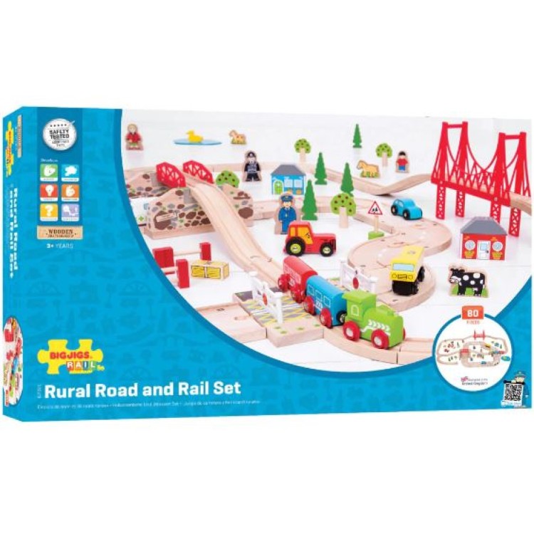 Bigjigs Rail Rural Road & Rail Set BJT021