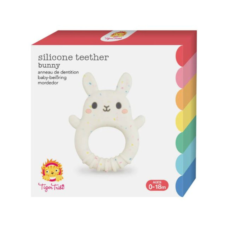 Bigjigs TR11035 Tiger Tribe Silicone Teether Bunny (Birth+) TR11035