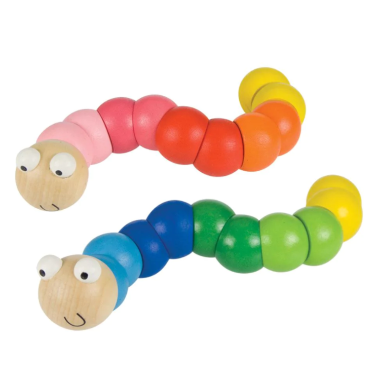 Bigjigs Wooden Wiggly Worm Assorted age 1+ ONE SUPPLIED BJ969