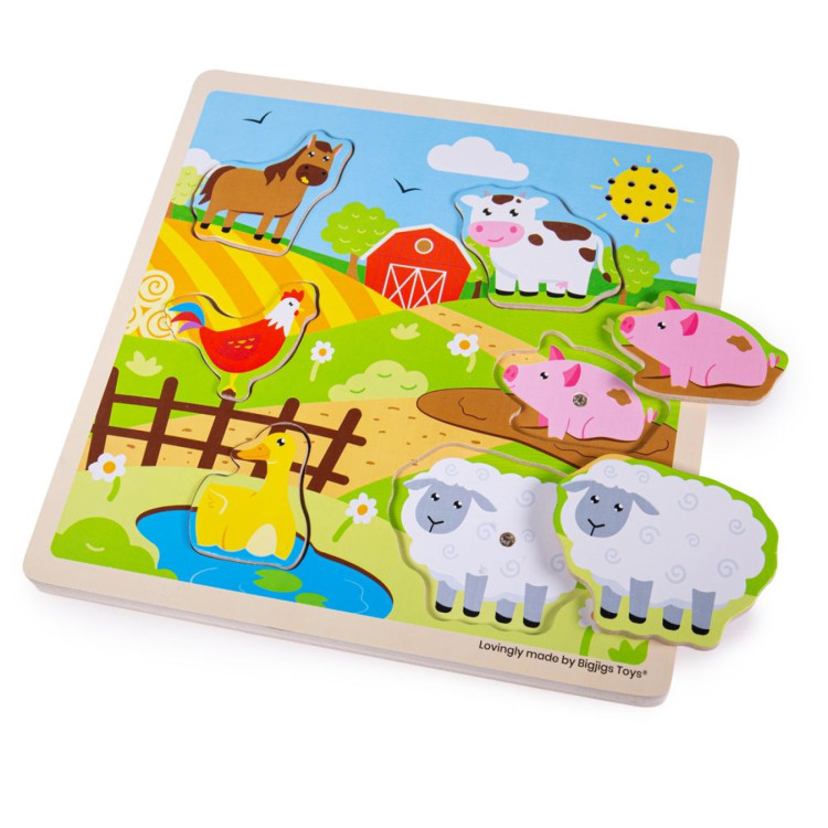 Bigjigs Wooden Sound Puzzle - Farm 34031