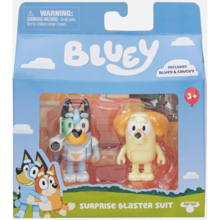 Moose Bluey 2 Character Figure Pack - Surprise Blaster Suit