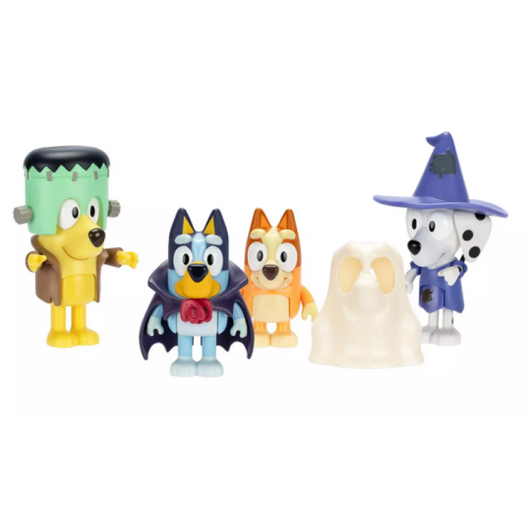 Moose Bluey 4 Character Figure Pack - Halloween