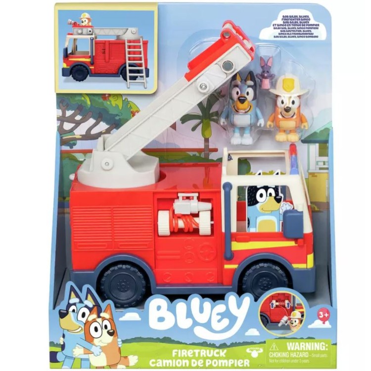 Moose Bluey Firetruck & 2 Figure Playset