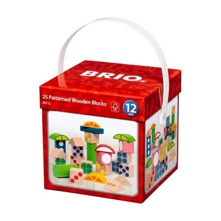 Brio 25 Patterned Wooden Blocks 30112