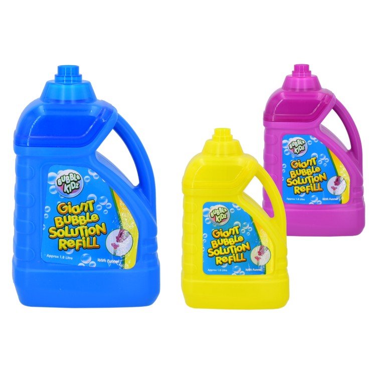 Bubble Kidz Giant Bubble Solution Refill With Funnel 1.8 Litres TY4425 IN STORE ONLY