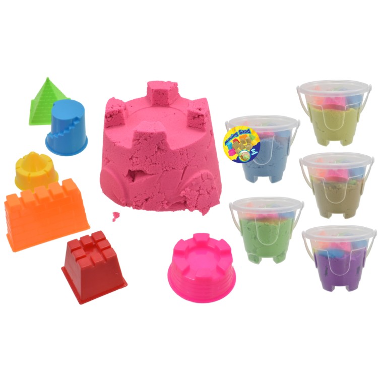 KTL Bucket of moving moulding kinetic Sand 6 Assorted Colours (One Supplied) TY1682 