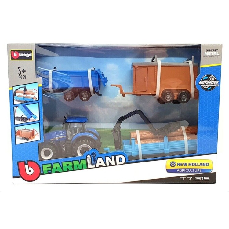 Burago Farm Land T7.315 HD Die Cast Tractor