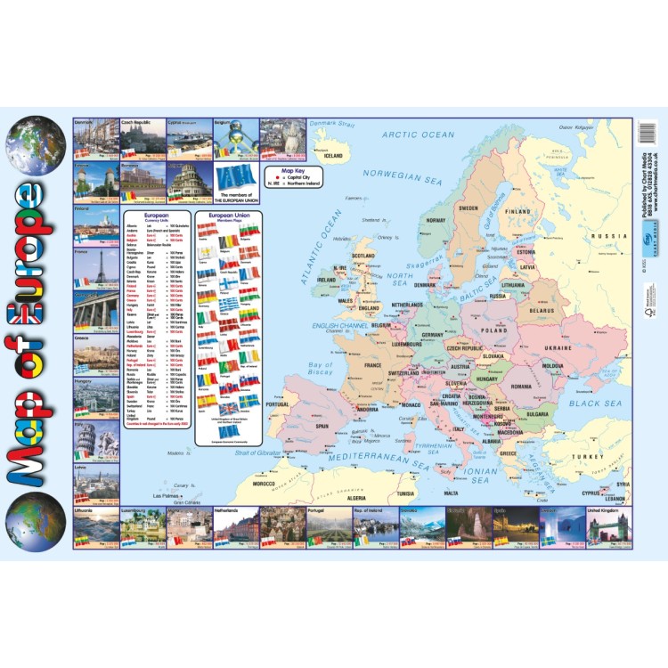 Chart Media map of europe Wall Poster