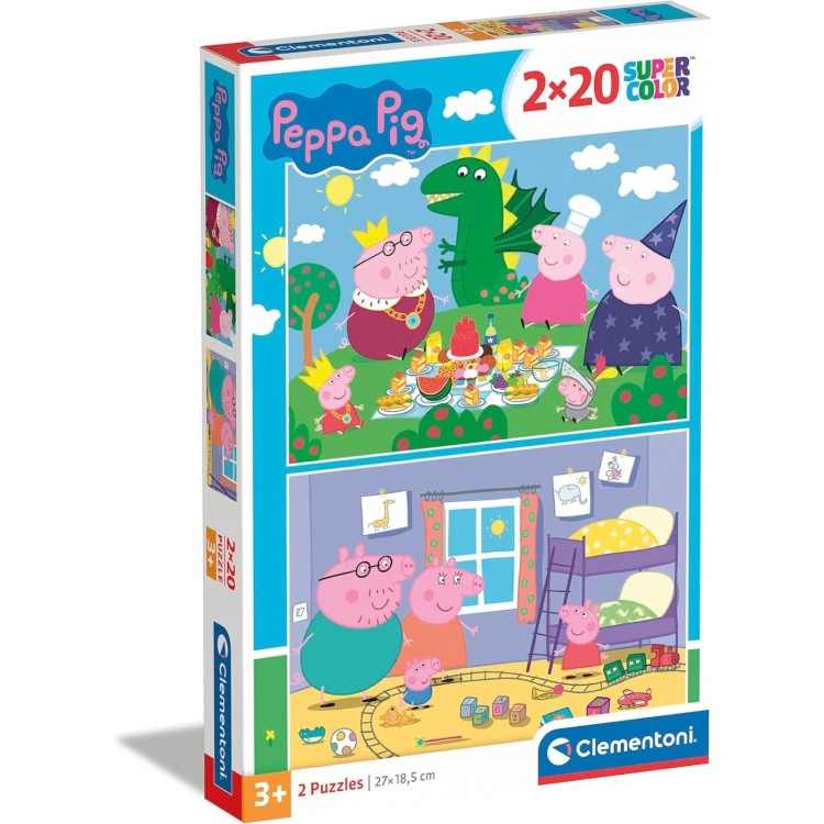 CK Clementoni Peppa Pig Super Color 2 x 20 Piece Puzzles