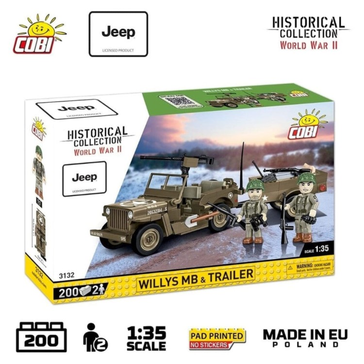 Cobi 3132 Willy's MC & Trailer