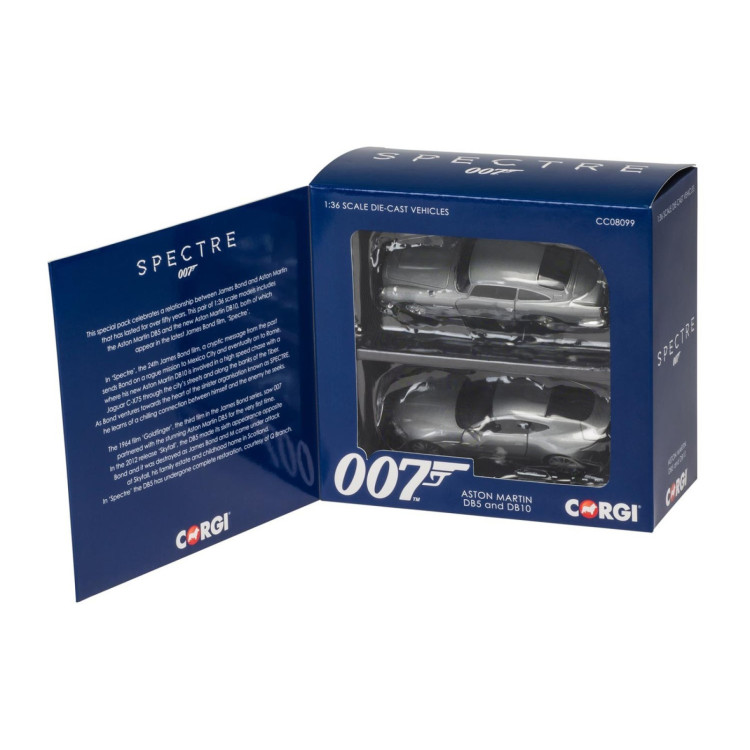 Corgi CC08099 1:36 Die Cast James Bond 007 Spectre Aston Martin DB5 and DB10 twin pack