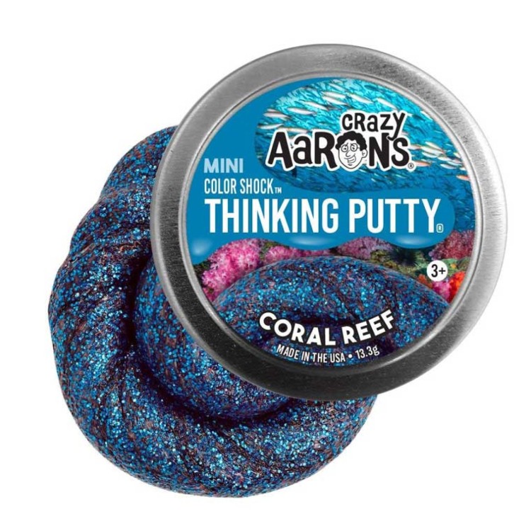 Crazy Aarons Thinking Putty Mini Tin - (Colour Shock) CORAL REEF