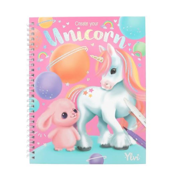 Depesche Ylvi Create Your Unicorn Colouring Book With Pen Set 0412930