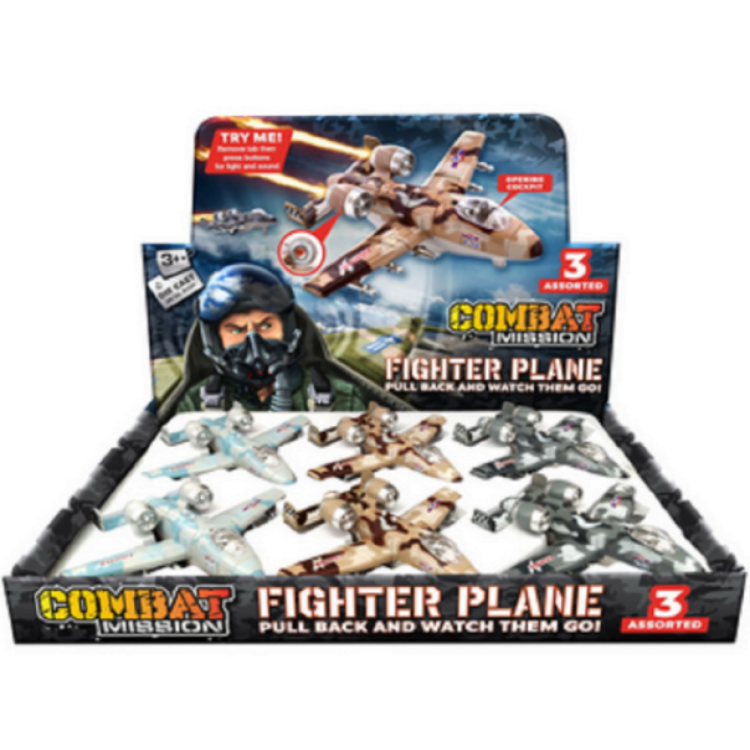 KTL Die Cast Fighter Plane pull back and go with light and sound TY0114