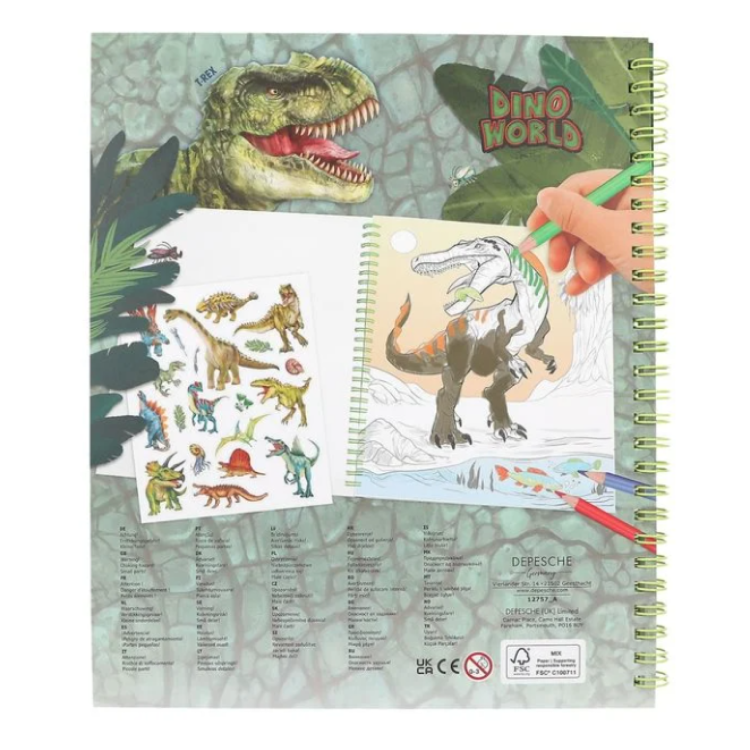 Depesche Dino World Sticker And Colouring Book - Red Eye. 0412757_A