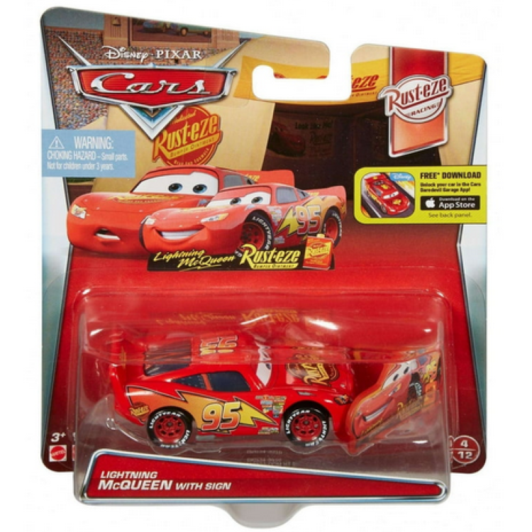 Mattel Disney Pixar Cars Rusteze Lightning McQueen With Sign W1938 