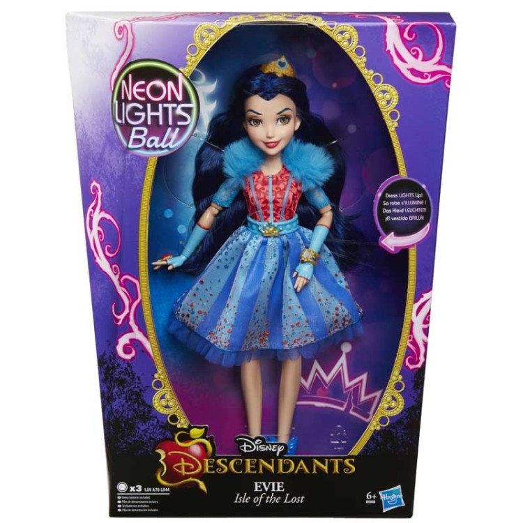 Disney Descendants Neon Lights Ball Mal or Evie Doll (Assorted)