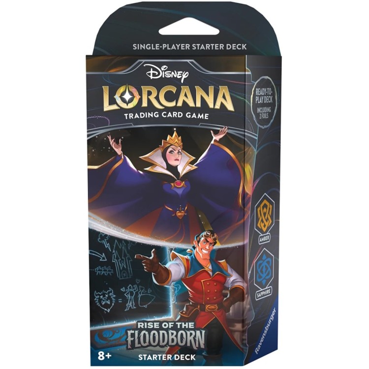 Disney Lorcana Rise of the Floodborn Starter Deck - The Queen and Gaston 110982353