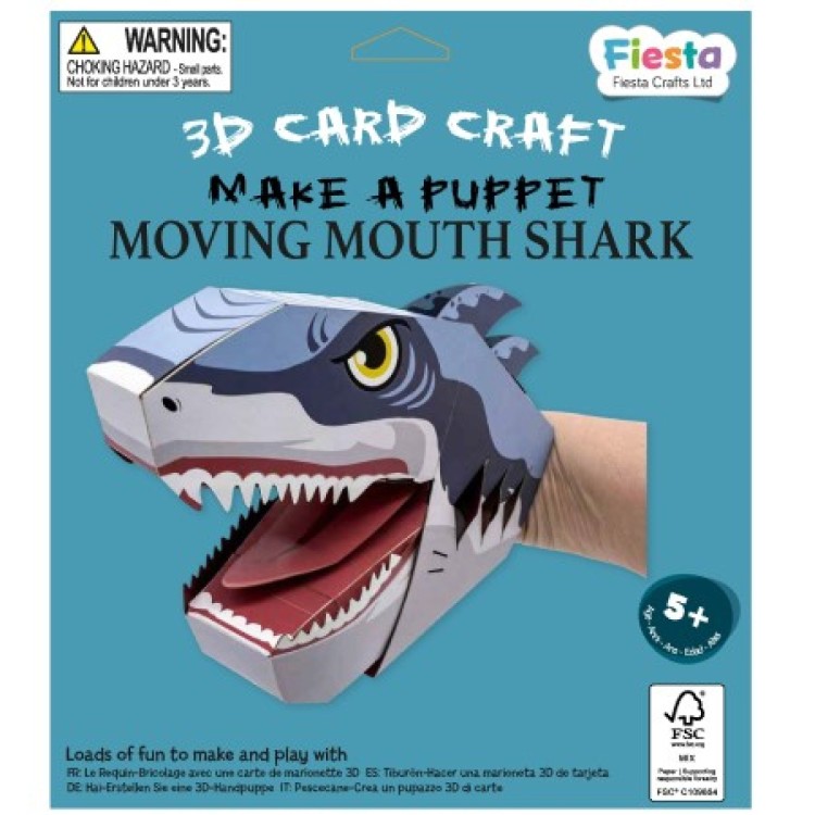 Fiesta Crafts 3D Card Craft - Make A Puppet Moving Mouth Shark