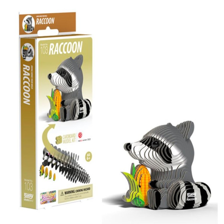 Eugy 3D Cardboard Model Kit - 103 Raccoon