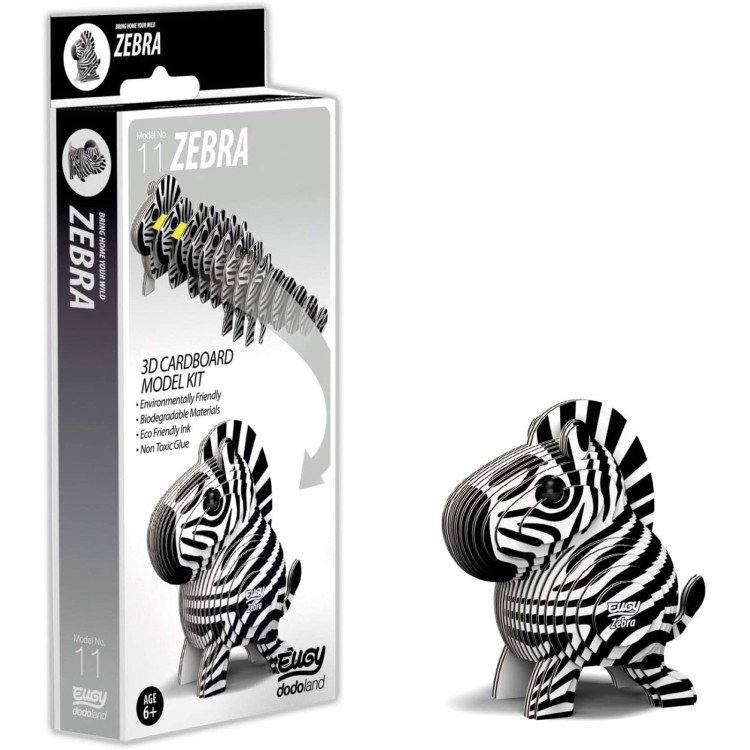 Eugy 3D Cardboard Model Kit - 011 zebra