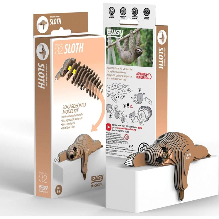 Eugy 3D Cardboard Model Kit - 032 Sloth