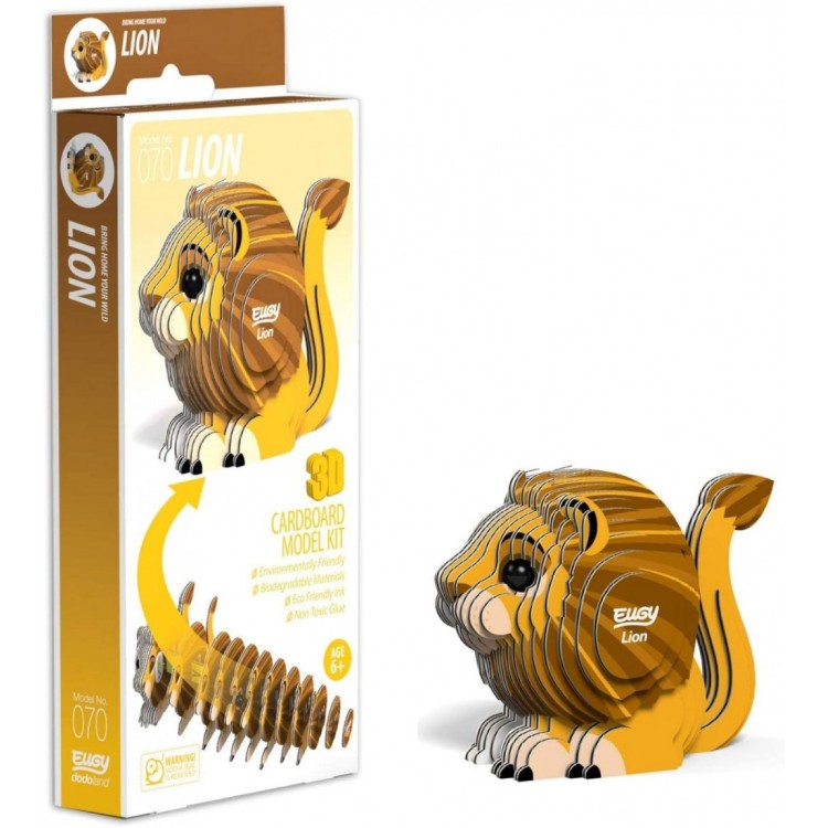 Eugy 3D Cardboard Model Kit - 070 Lion