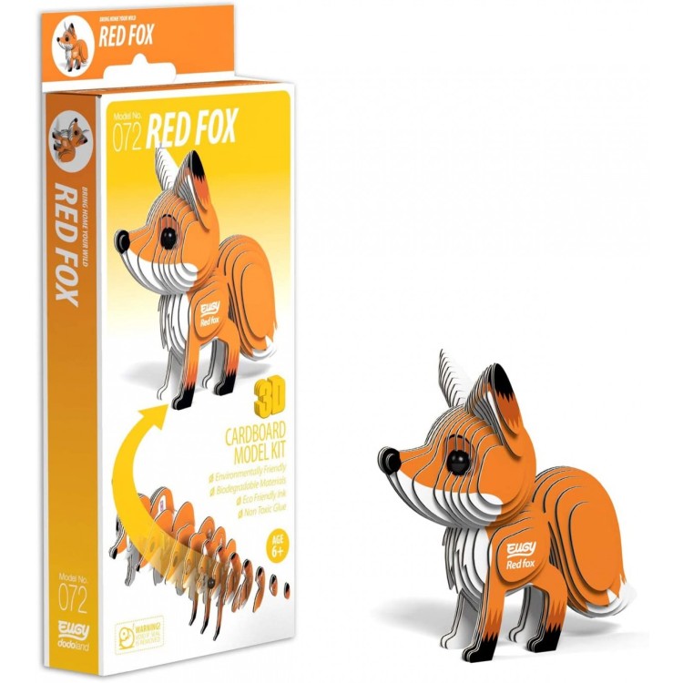 Eugy 3D Cardboard Model Kit - 072 Red Fox