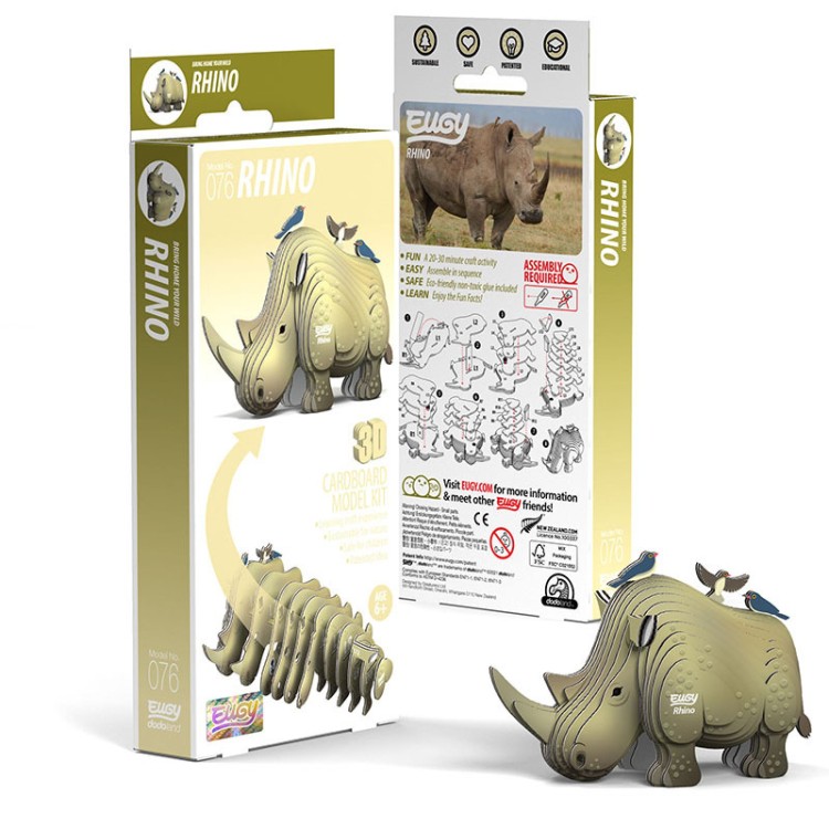 Eugy 3D Cardboard Model Kit - 076 Rhino