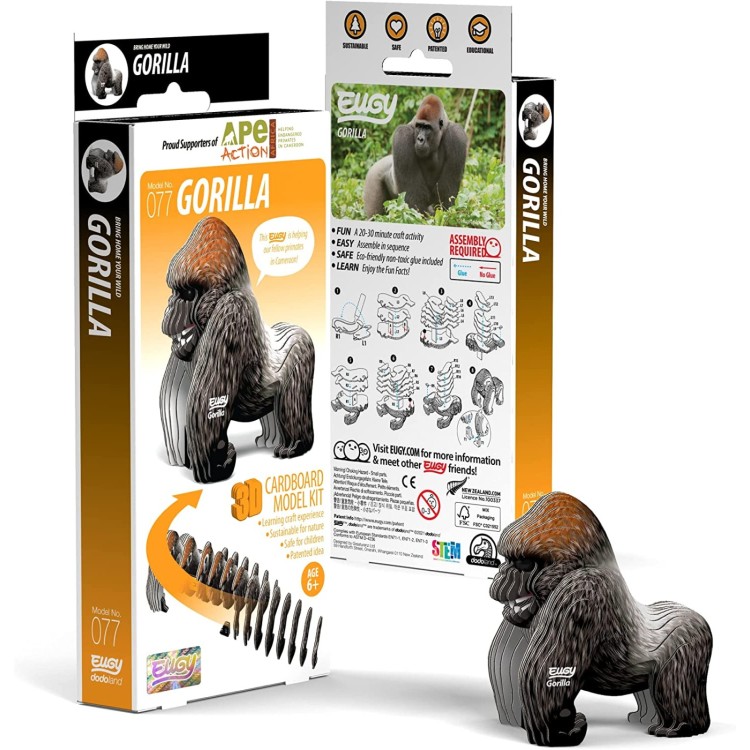 Eugy 3D Cardboard Model Kit - 077 Gorilla 
