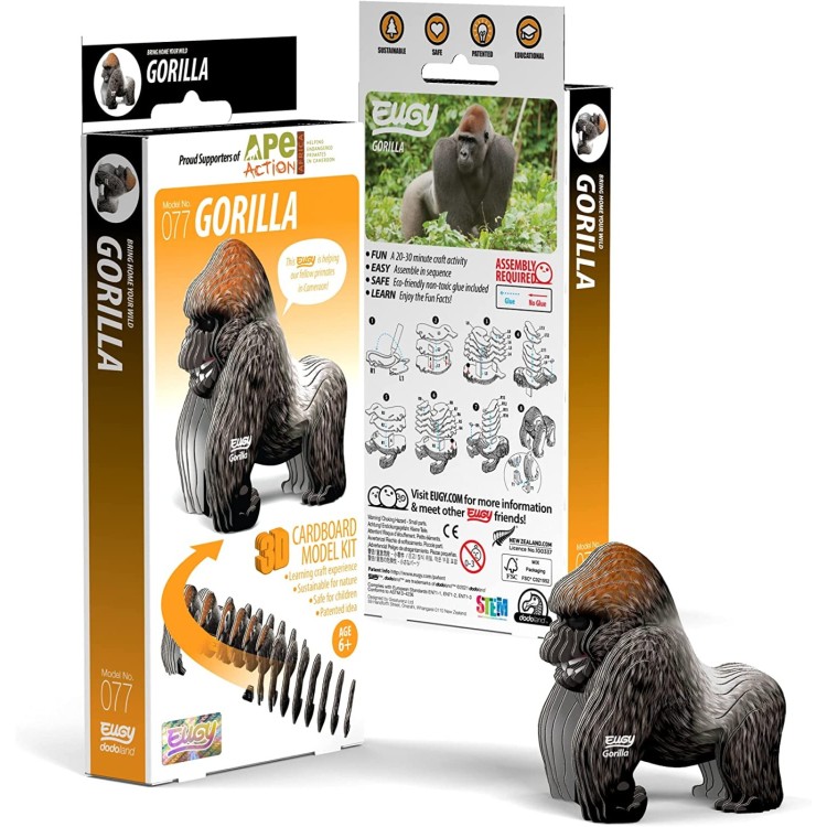 BST Eugy 3D Cardboard Model Kit - 077 Gorilla 