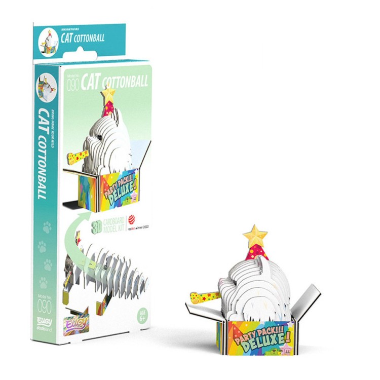 BST Eugy 3D Cardboard Model Kit - 090 Cat Cottonball