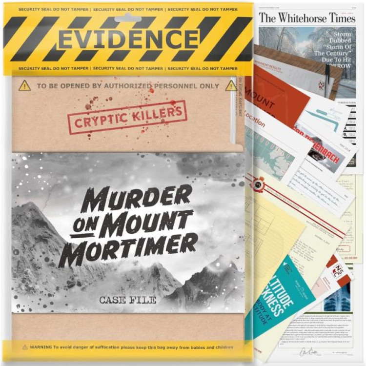 Evidence Cryptic Killers Murder on Mount Mortimer murder mystery game