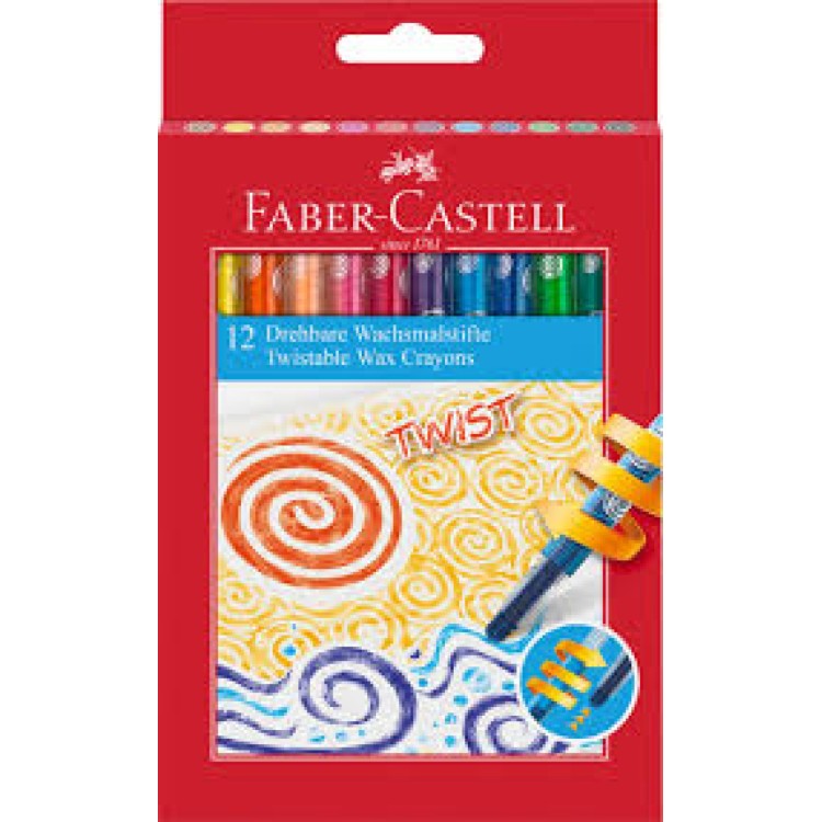 Faber-Castell 12 Twistable Wax Crayons 