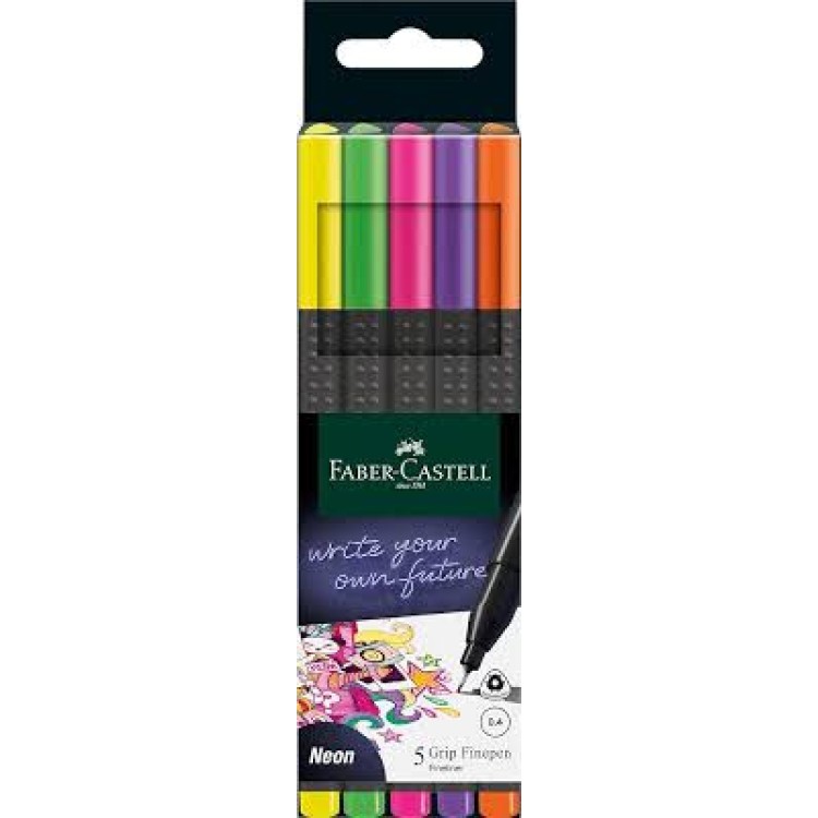 Faber-Castell 5 Neon & 5 Pastel Felt Tip Pens