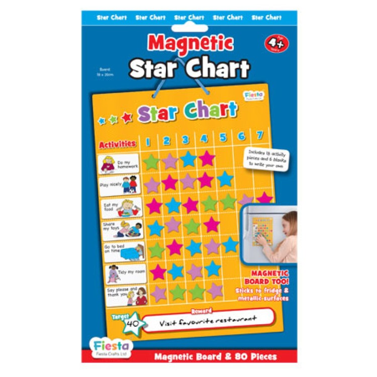 Fiesta Crafts Magnetic Board & 80 Pieces STAR CHART