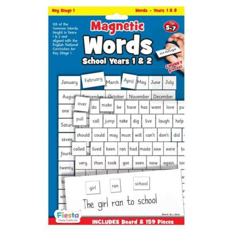 Bigjigs Fiesta Crafts Magnetic Words School Years 1 & 2