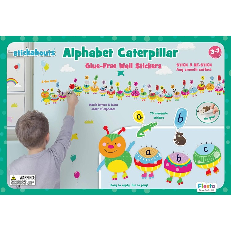 Fiesta Crafts Stickabuts Alphabet Caterpillar Glue-free wall stickers