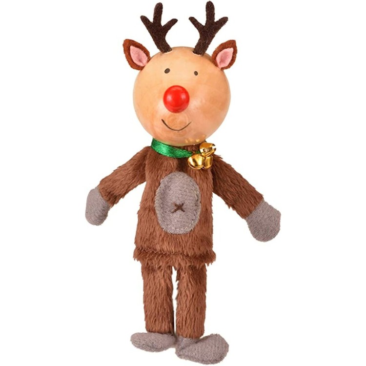 Fiesta Crafts Wooden Finger Puppet - Rudolf The Red Nose Reindeer