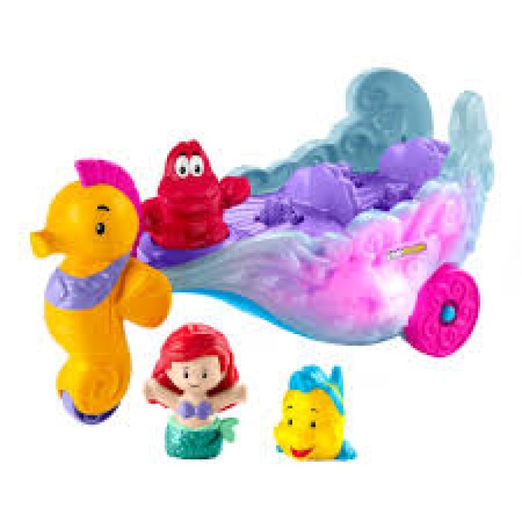 Mattel Fisher Price Little People Ariel's Light Up Sea Carriage