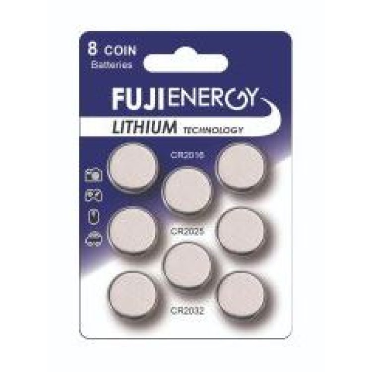 Fuji Energy 8 Lithium Coin Battery Pack (CR2032x4) (CR2025x2) (CR2016x2)