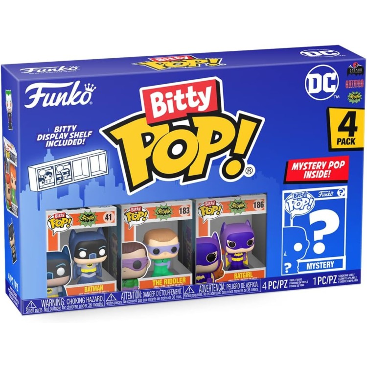 Funko Bitty Pop! DC 4 Pack - Batman, The Riddler, Batgirl, Mystery Bitty
