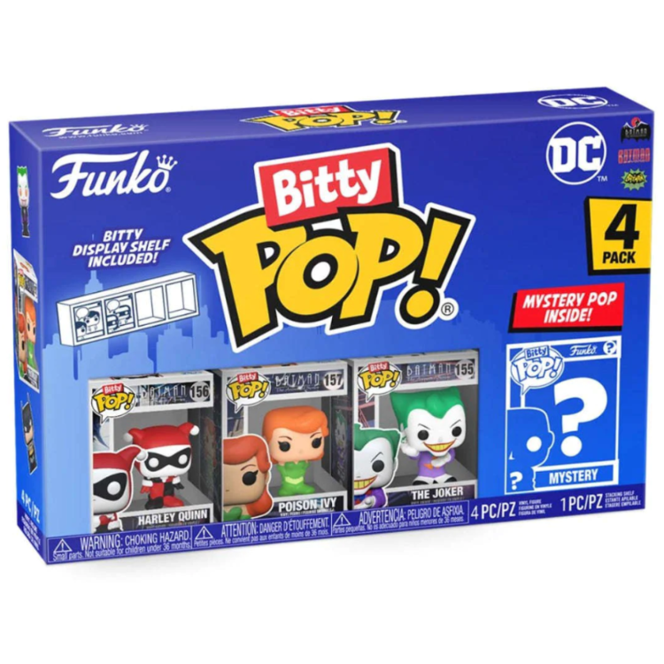 Funko Bitty Pop! DC 4 Pack - Harley Quinn, Poison Ivy, The Joker, Mystery Bitty