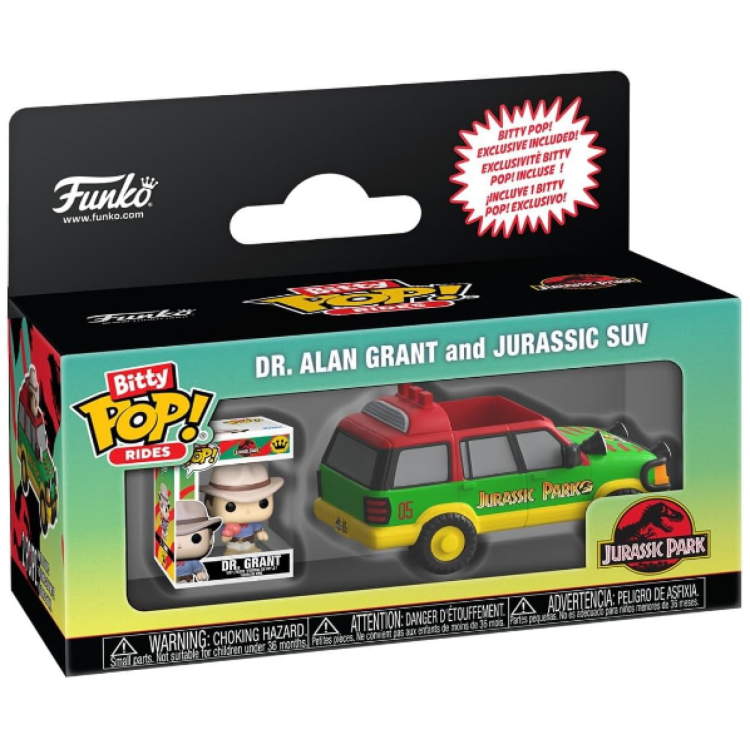 Funko Bitty Pop! Jurassic Park Dr. Alan Grant and Jurassic SUV