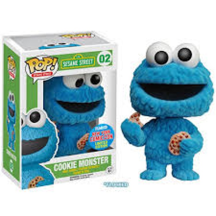 Funko Pop! 123 Sesame Street 02 Cookie Monster FLOCKED (NYCC Limited Edition)