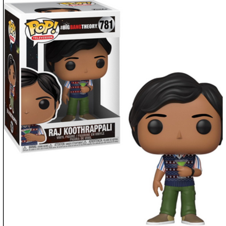 Funko Pop! Big Bang Theory 781 Raj Koothrappali (LARGE RIP ON THE BOX LID)