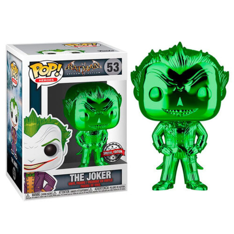 Funko Pop! DC Batman Arkham Asylum 53 The Joker Chrome Green DENTED
