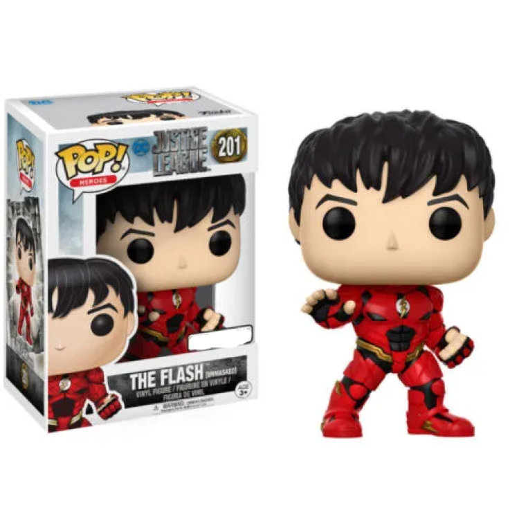 Funko Pop! DC Justice League 201 The Flash (Unmasked) DENTED BOX