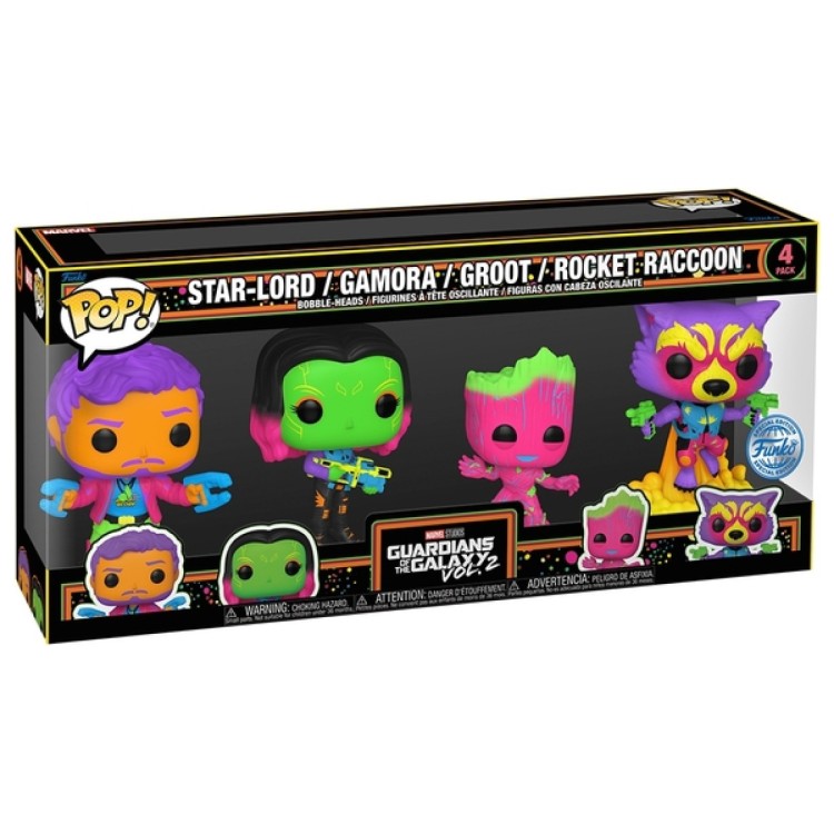 Funko Pop! Marvel Guardians Of The Galaxy Vol 2 Blacklight 4 Pack 